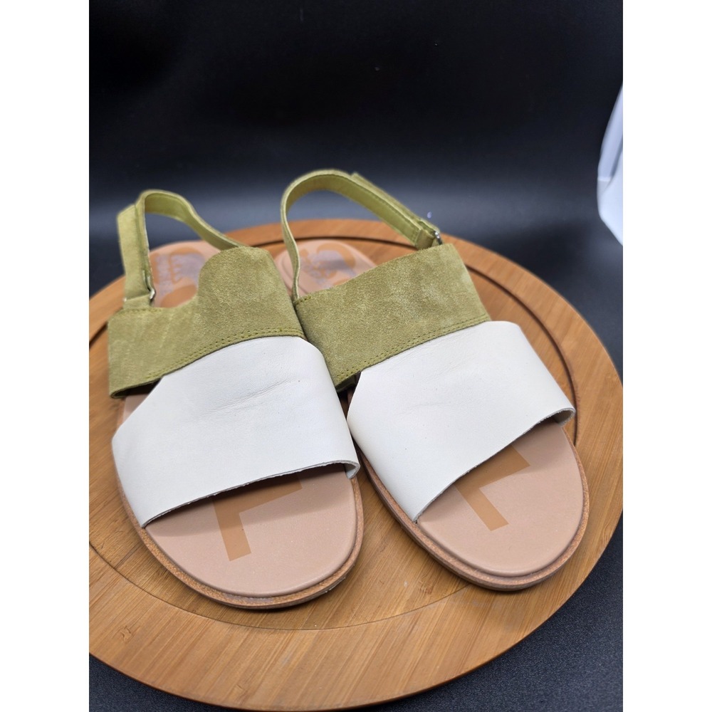 Sorel Womens Ella II Slingback Sandals Green Chalk Flats Size 9